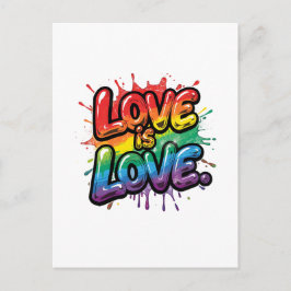 Liebe ist Liebe - Regenbogen-Stolz-Zitat Kunst Postkarte