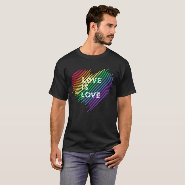 Liebe ist Liebe-Regenbogen T-Shirt (Vorne ganz)