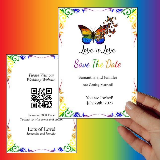 Liebe ist Liebe-Regenbogen-Thema Save the Date-Kar Einladung (Von Creator hochgeladen)