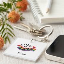 Liebe ist Liebe Regenbogenband-Typografie mit Herz