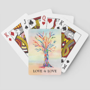 Liebe ist Liebe Regenbogenbaum Spielkarten