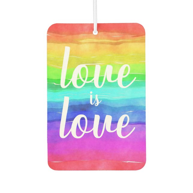 Liebe ist Liebe| Regenbogenfarben Autolufterfrischer (Vorderseite)