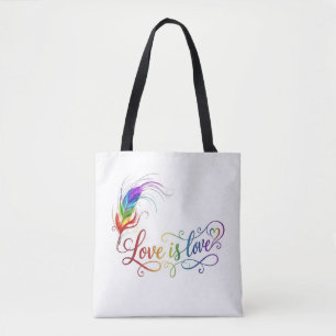 Liebe ist Liebe Regenbogenfeder Elegantes Skript-T