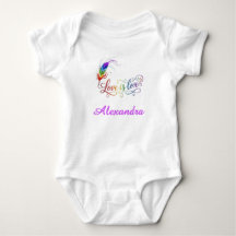 Liebe ist Liebe Regenbogenfeder Personalisiertes M