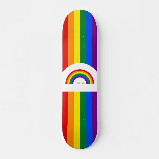 Liebe ist Liebe Regenbogenfussball Skateboard (Vorne)
