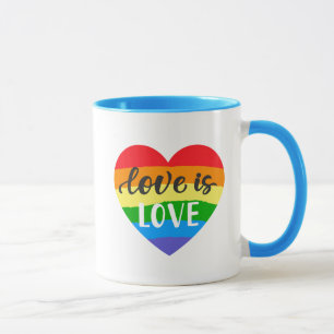 Liebe ist Liebe Regenbogenherz Tasse