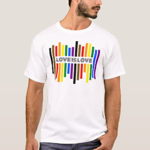 "Liebe ist Liebe" Regenbogenstreifen T-Shirt