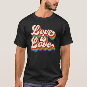 Liebe ist Liebe Retro LGBT Lesben schwulen Bisexue T-Shirt
