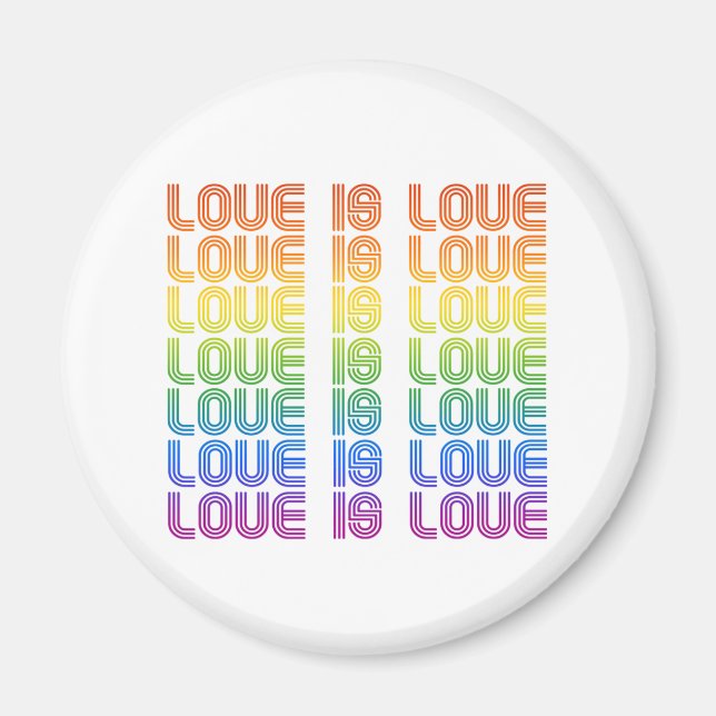 Liebe ist Liebe Retro Magnet (Vorne)
