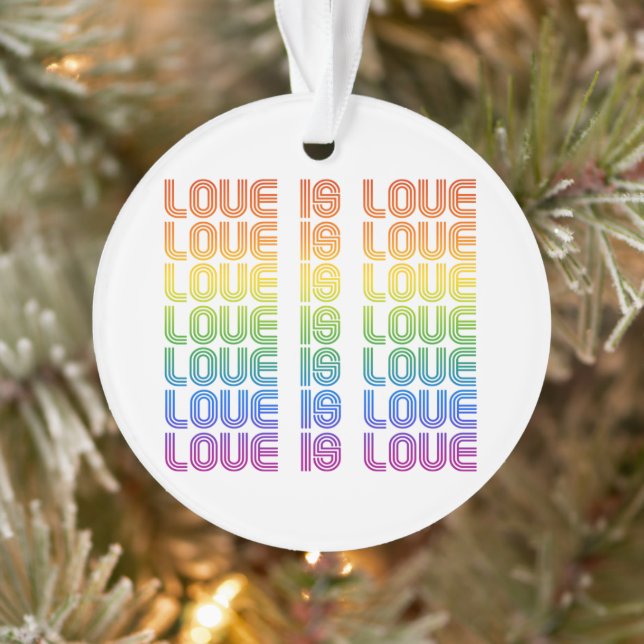 Liebe ist Liebe Retro Ornament (Baum)