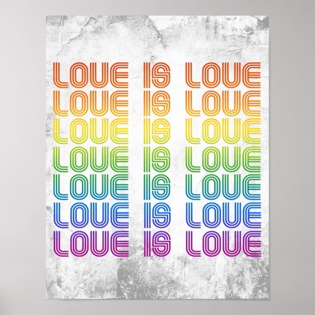 Liebe ist Liebe Retro Poster (Vorne)