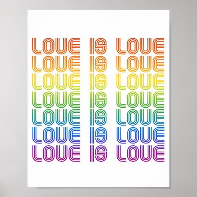 Liebe ist Liebe Retro Poster (Vorne)