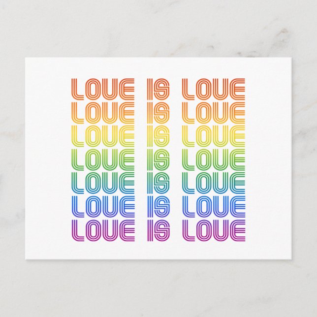 Liebe ist Liebe Retro Postkarte (Vorderseite)