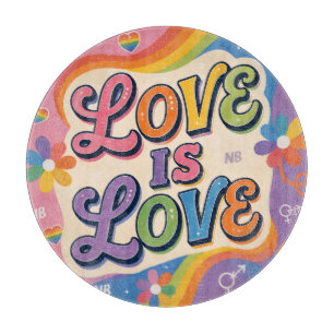 Liebe ist Liebe Retro-Pride-Typografie Schneidebrett