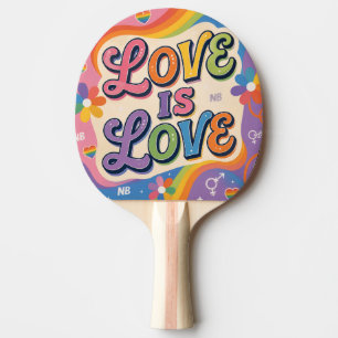 Liebe ist Liebe Retro-Pride-Typografie Tischtennis Schläger
