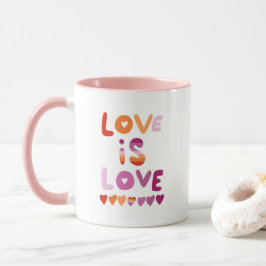 LIEBE IST LIEBE Rosa Lila lesbischer Gay Pride Tasse