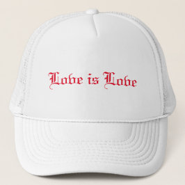 Liebe ist Liebe rot Alte Englische Typografie cool Truckerkappe