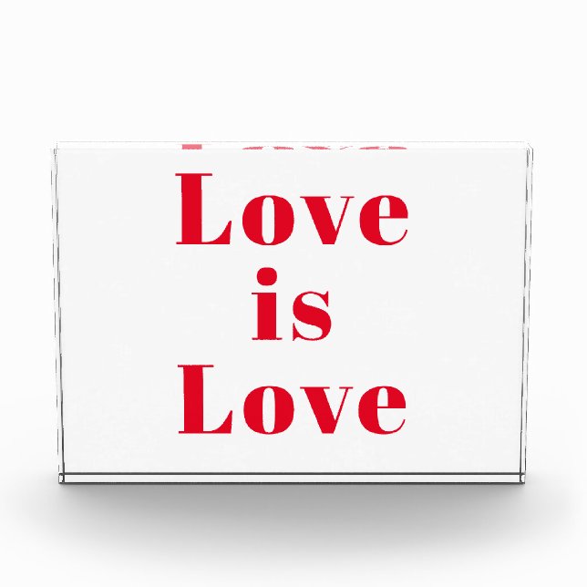 "Liebe ist Liebe" rot Fotoblock (Vorderseite)