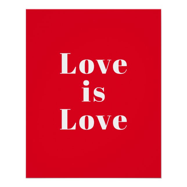 "Liebe ist Liebe" rot Poster (Vorderseite)