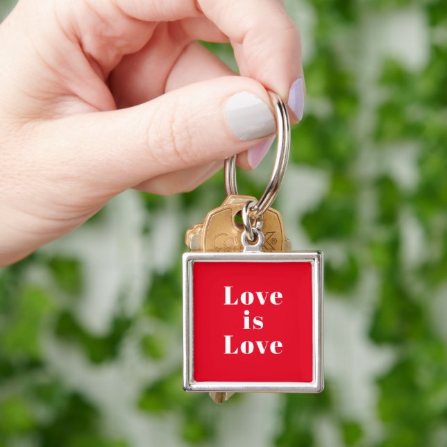 "Liebe ist Liebe" rot Schlüsselanhänger (Hand)