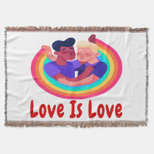 LIEBE IST LIEBE ROTE SCHRIFTART ZWEI MÄNNER REGENB DECKE