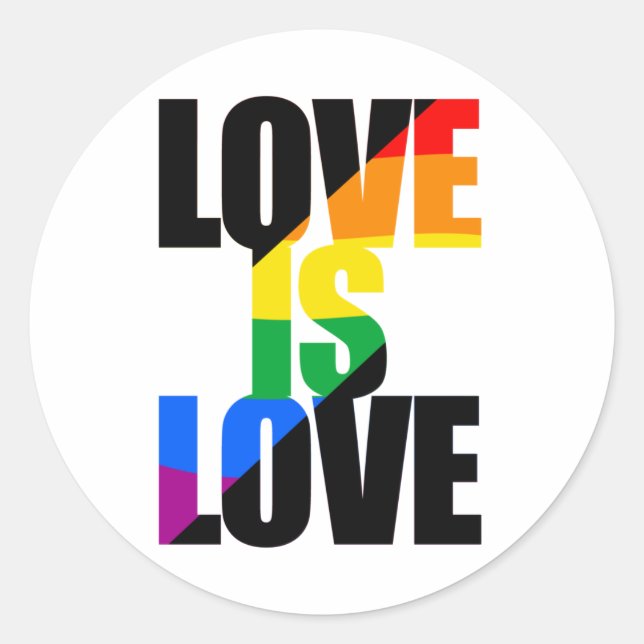 Liebe ist Liebe Runder Aufkleber (Vorderseite)