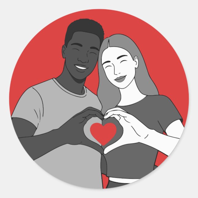 Liebe ist Liebe Runder Aufkleber (Vorderseite)