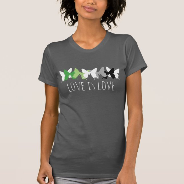Liebe ist Liebe Schmetterling Aromantisch T-Shirt (Vorderseite)