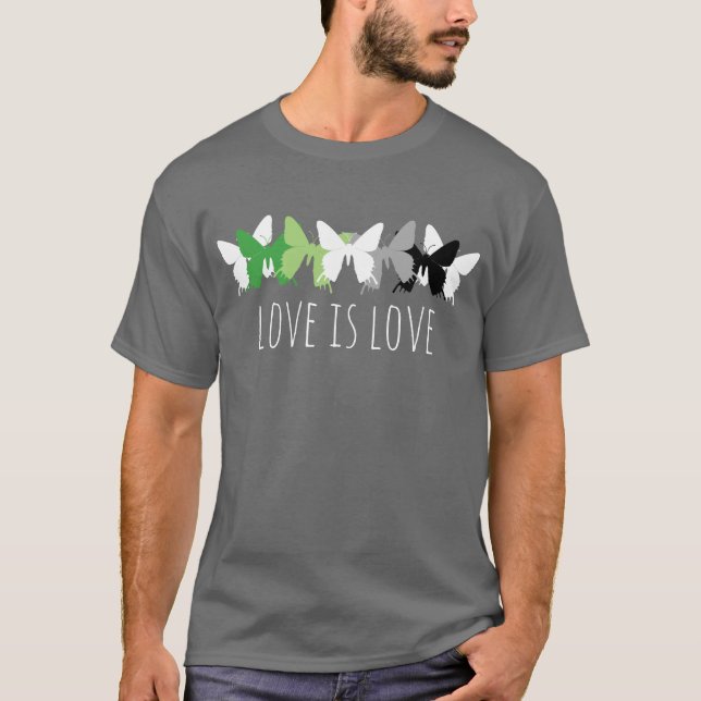 Liebe ist Liebe Schmetterling Aromantisch T-Shirt (Vorderseite)