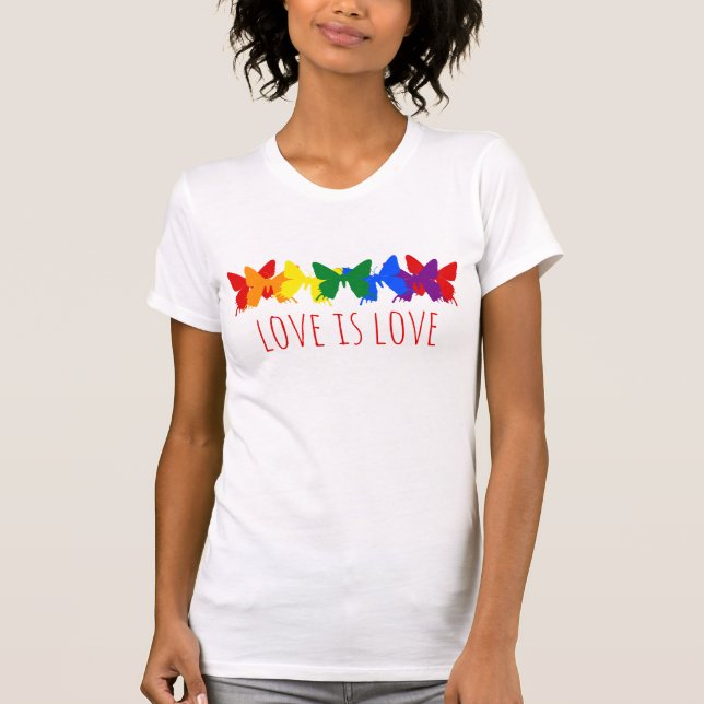 Liebe ist Liebe Schmetterling T-Shirt (Vorderseite)