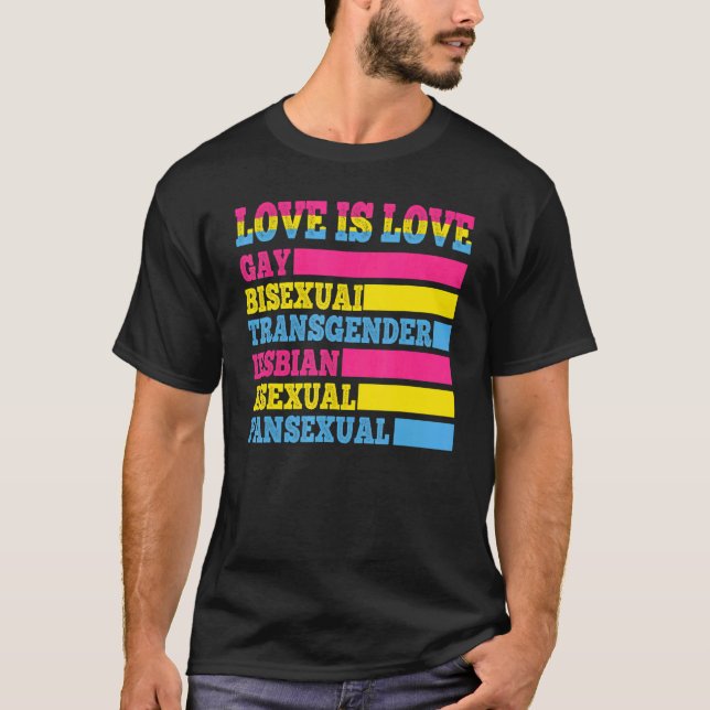 Liebe ist Liebe schwul Bisexuelle Transgender Asex T-Shirt (Vorderseite)