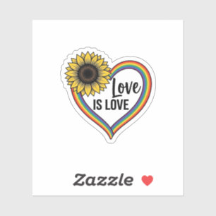 Liebe ist Liebe Sonnenblumen Herz Vintage Vector S Aufkleber