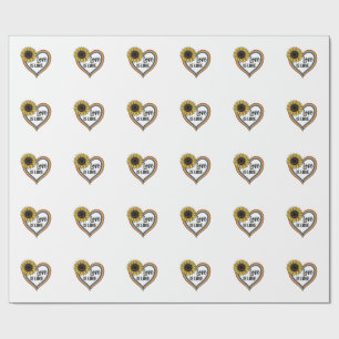 Liebe ist Liebe Sonnenblumen Herz Vintage Vector S Geschenkpapier