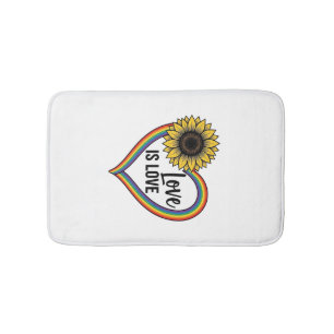 Liebe ist Liebe Sonnenblumen Herz Vintage Vektor S Badematte