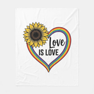 Liebe ist Liebe Sonnenblumen Herz Vintage Vektor S Fleecedecke