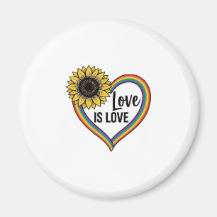 Liebe ist Liebe Sonnenblumen Herz Vintage Vektor S Magnet