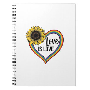 Liebe ist Liebe Sonnenblumen Herz Vintage Vektor S Notizblock