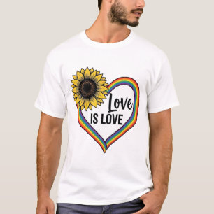Liebe ist Liebe Sonnenblumen Herz Vintage Vektor S T-Shirt