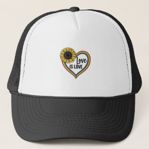Liebe ist Liebe Sonnenblumen Herz Vintage Vektor S Truckerkappe