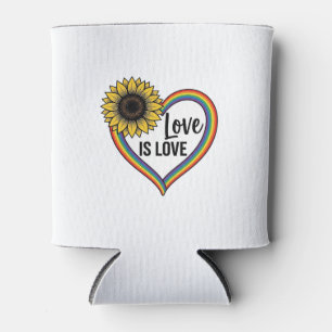 Liebe ist Liebe Sonnenblumen Herz Vintage Vektor T Dosenkühler