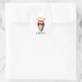 Liebe ist Liebe Spaß Cool LGBTQ Monat Quadratischer Aufkleber