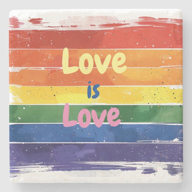 Liebe ist Liebe, Stolz Design Steinuntersetzer (Vorderseite)