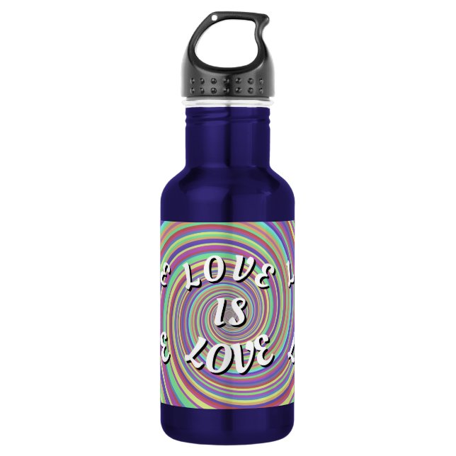 Liebe ist Liebe-Stolz Edelstahlflasche (Vorderseite)