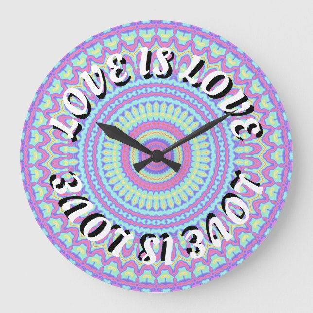 Liebe ist Liebe-Stolz Große Wanduhr (Vorderseite)