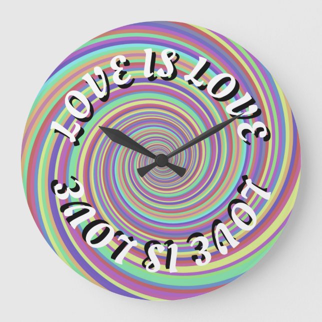 Liebe ist Liebe-Stolz Große Wanduhr (Vorderseite)