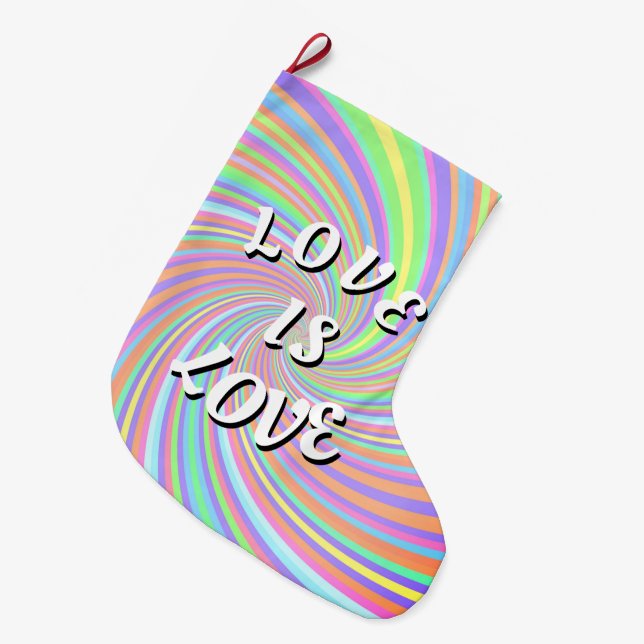 Liebe ist Liebe-Stolz Großer Weihnachtsstrumpf (Vorderansicht (hängend))