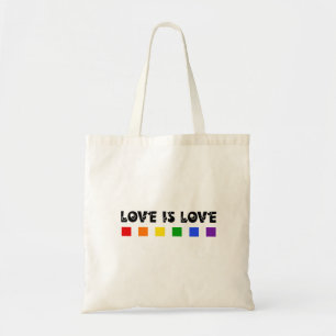 Liebe ist Liebe stolz Minimalistisch Regenbogen Tragetasche