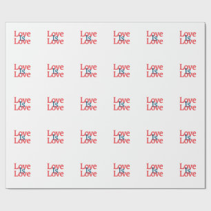 Liebe ist Liebe Stolz rot Juni LGBTQ Einfachtext Geschenkpapier