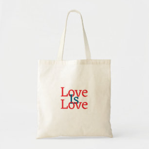 Liebe ist Liebe Stolz rot Juni LGBTQ Einfachtext Tragetasche