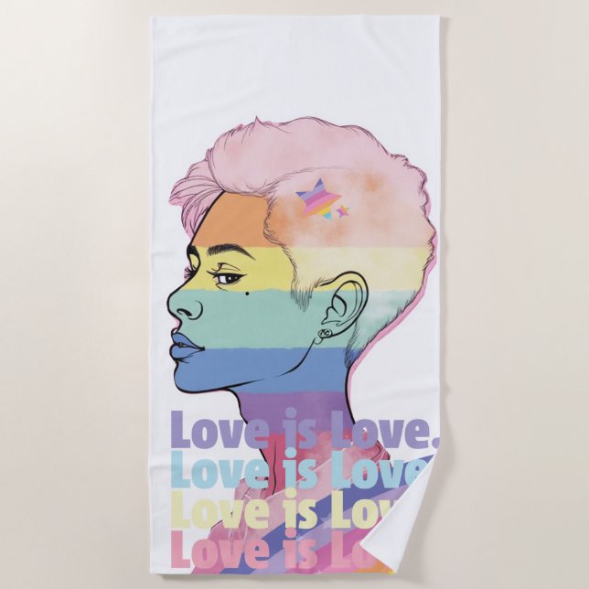 Liebe ist Liebe Strandtuch (Vorderseite)
